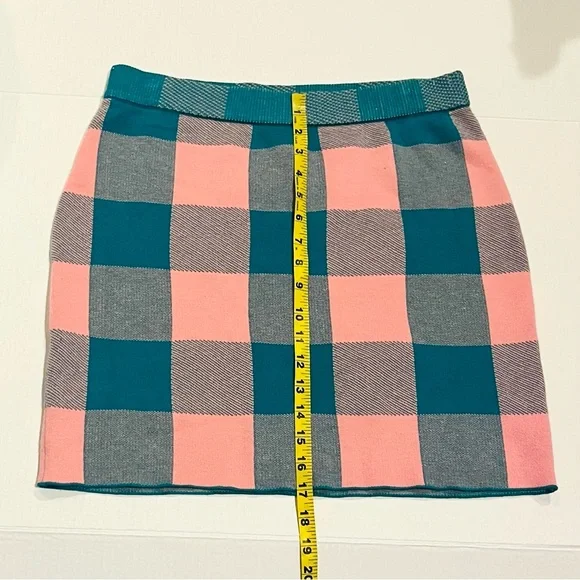 English Factory Plaid Knit Skirt - Picture 6 of 7